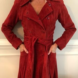 Diane Von Furstenburg suede long coat. Small.